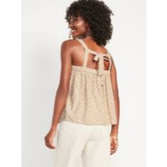 NWT Old Navy Tie Back Floral Cami Swing Top Cottage Boho Peasant Ditzy Womens S - Picture 2 of 5